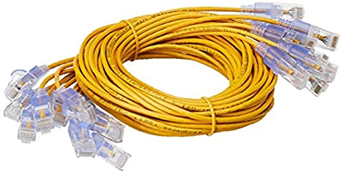 Monoprice - 116347 SlimRun Cat6A Ethernet-Patchkabel - snagless RJ45 UTP Pure Bare Kupferdraht 10G 30AWG 1,5m Gelb 10er Pack von Monoprice