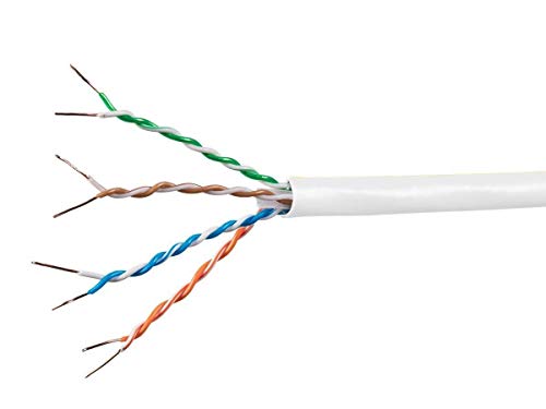 Monoprice 118592 Ethernet-Kabel, 23 AWG, Cat6a, 650 MHz, FTP, Riser-Rated (CMR) Bulk reines blankes Kupfer, Schwarz Weiß weiß 1000 feet von Monoprice