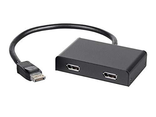 Monoprice 121972 2-Port DisplayPort 1.2 auf DisplayPort Multi-Stream Transport (MST) Hub, DP auf DP, Schwarz, 7,6 x 5,8 x 1,3 von Monoprice