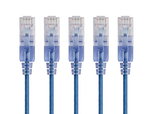 Monoprice - 129425 SlimRun Cat6A Ethernet-Patchkabel – Snagless RJ45 UTP Pure Bare Copper Wire 10G 30AWG 0,6 m Blau 5er-Pack Monoprice - 129425 SlimRun Cat6A Ethernet-Patchkabel – Snagless RJ45 UTP Pure Bare Copper Wire 10G 30AWG 0,6 m Blau 5er-Pack von Monoprice