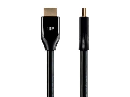 Monoprice 4K-zertifiziertes Premium-Hochgeschwindigkeits-HDMI-Kabel, 4K60Hz, 18 Gbit/s, HDR, 1,8 m, Schwarz, 3 Stück von Monoprice