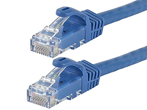 Monoprice Cat5e Ethernet-Patchkabel – 30,5 m – Blau | snagless RJ45, Strangiert, 350 MHz, UTP, reiner blanker Kupferdraht, 24 AWG – Flexboot Serie von Monoprice