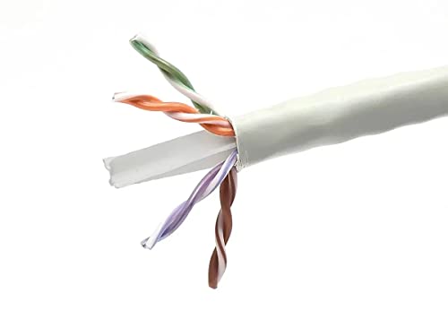 Monoprice Cat6 CMP Bulk Kabel – UL, UTP, solide, 550 MHz, Reelex II Pull Box, kein Logo, 23 AWG, 300 m, Weiß von Monoprice