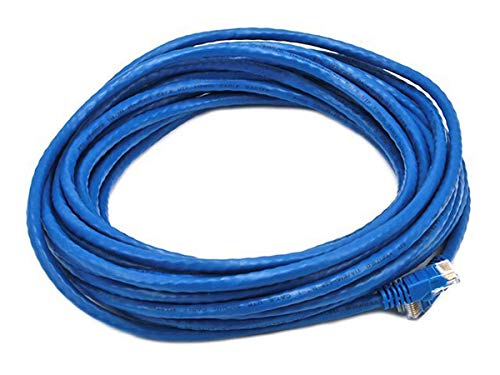 Monoprice Cat6 Ethernet-Patchkabel, Netzwerk-Internetkabel, RJ45, strangiert, 550 MHz, UTP, reiner blanker Kupferdraht, 24 AWG, 9 m, Blau von Monoprice