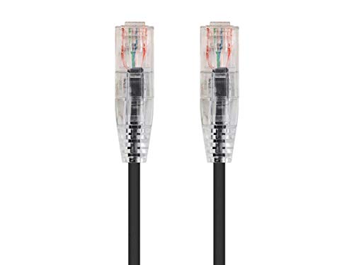 Monoprice Cat6-Ethernet-Patchkabel – 15,2 m – schwarz | snagless RJ45 verseilt, 550 MHz UTP CMR Riser Rated Pure Bare Copper Wire 28 AWG – SlimRun Serie von Monoprice