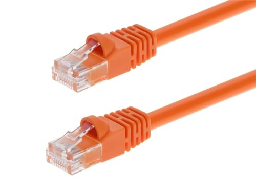 Monoprice Cat6 Ethernet-Patchkabel – Netzwerk Internetkabel – RJ45, strangiert, 550 MHz, UTP, reiner blanker Kupferdraht, Crossover, 24 AWG, 15 m, Orange von Monoprice