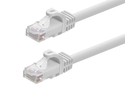 Monoprice Cat6 Ethernet-Patchkabel – RJ45, verseilt, 550 MHz, UTP, reiner blanker Kupferdraht, 24 AWG, 15 m, Weiß – Flexboot-Serie von Monoprice