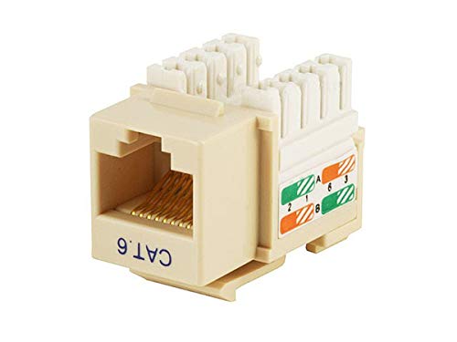 Monoprice Cat6 Punch Down Keystone Jack – für 22–24 AWG Massivdraht, Beige von Monoprice