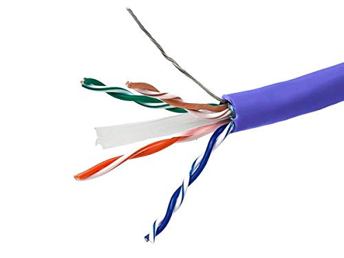 Monoprice Cat6A Ethernet-Kabel, Netzwerk-Internetkabel, solide, 550 MHz, FTP, CMR, Riser bewertet, Reiner blanker Kupferdraht, 10 G, 23 AWG, ohne Logo, 305 m, Blau von Monoprice