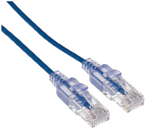 Monoprice Cat6A Ethernet-Netzwerk-Patchkabel, 15 m, Blau, 10 Stück, 10 G – SlimRun Serie von Monoprice