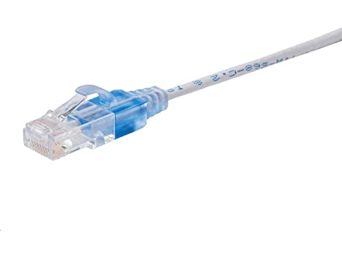 Monoprice Cat6A Ethernet-Netzwerk-Patchkabel, 6,5 m, Weiß, 5er-Pack, 10 G – SlimRun-Serie von Monoprice