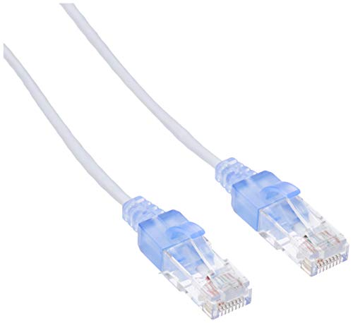 Monoprice Cat6A Ethernet-Netzwerk-Patchkabel, 91 m, Weiß, 5er-Pack, 10 G – SlimRun Serie von Monoprice
