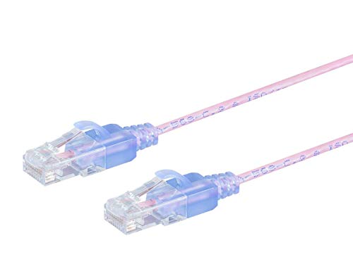 Monoprice Cat6A Ethernet-Patchkabel, 5 Stück, 1,5 m, Knickschutz, RJ45, 550 MHz, UTP, reines blankes Kupferdraht, 10 g, 30 AWG – SlimRun von Monoprice
