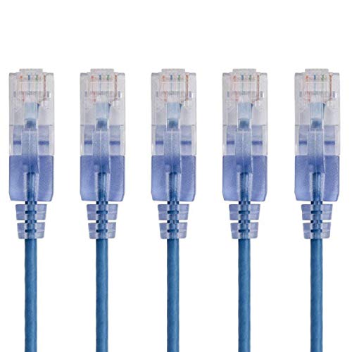 Monoprice Cat6A Ethernet-Patchkabel, 9 m, Blau, 5 Stück von Monoprice
