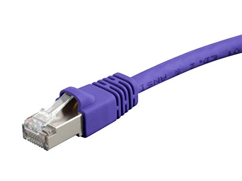 Monoprice Cat6A Ethernet-Patchkabel, Netzwerk-Internetkabel, RJ45, 550 MHz, STP, reiner blanker Kupferdraht, 10 G, 26 AWG, 15 m, Violett von Monoprice