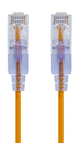 Monoprice Cat6A Ethernet-Patchkabel – 2,8 m – Gelb (10 Stück) snagless RJ45 550 MHz UTP reiner blanker Kupferdraht 10G 30AWG – SlimRun Serie von Monoprice