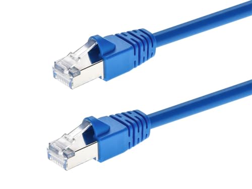 Monoprice Cat6A Ethernet-Patchkabel – 6 m – Blau | Netzwerk-Internetkabel – RJ45, verseilt, 550 MHz, STP, reines blankes Kupferdraht, 10 G, 26 AWG von Monoprice