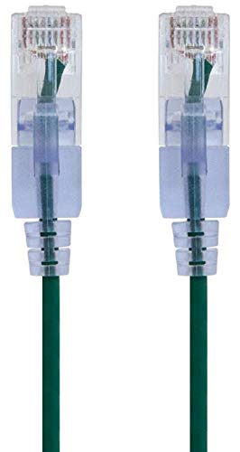 Monoprice Cat6A Ethernet-Patchkabel – 90 cm – Grün (10 Stück) snagless RJ45 550 MHz UTP reiner blanker Kupferdraht 10G 30AWG – SlimRun Serie von Monoprice