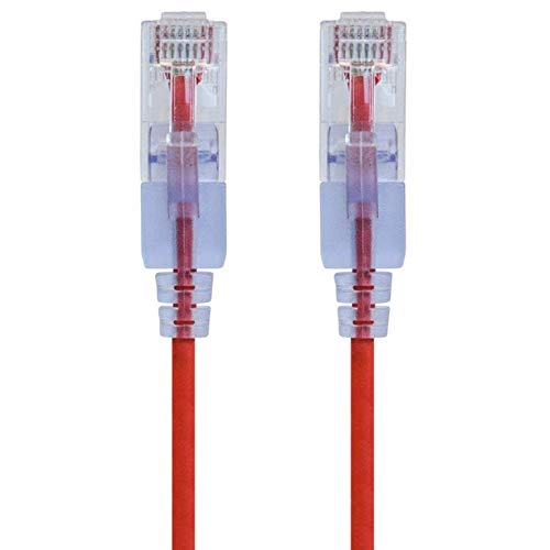 Monoprice Cat6A Ethernet-Patchkabel – 90 cm – Rot (5 Stück) snagless RJ45 550 MHz UTP reiner blanker Kupferdraht 10G 30AWG – SlimRun Serie von Monoprice