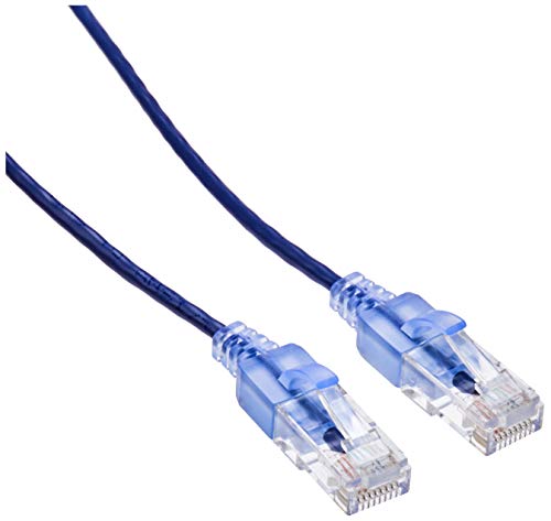 Monoprice Cat6A Ethernet-Patchkabel – Snagless RJ45, 550 MHz, 10 G, UTP, reiner blanker Kupferdraht, 30 AWG, 10 Stück, 2,1 m, Violett – SlimRun-Serie von Monoprice
