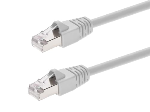 Monoprice Cat6A Ethernet-Patchkabel – Snagless RJ45, Fullboot, 550 MHz, doppelt geschirmt (S/FTP) reiner blanker Kupferdraht, 10 G, 26 AWG, 7,6 m, Weiß von Monoprice