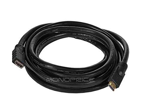 Monoprice Commercial Series Premium High Speed HDMI-Kabel, 24 AWG, CL2, Stecker auf Buchse, Verlängerung, Schwarz von Monoprice