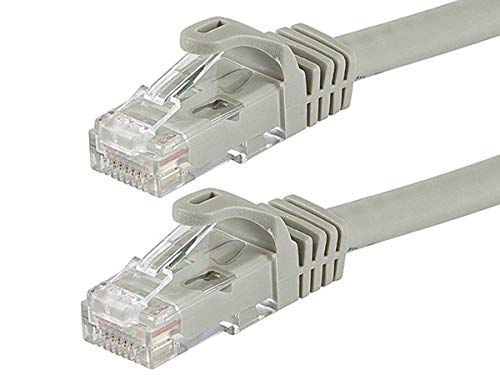 Monoprice Flexboot Cat6 Ethernet Patch Cable - Snagless RJ45, Stranded, 550Mhz, UTP, Pure Bare Copper Wire, 24AWG, 7m, Gray, 5 pac von Monoprice