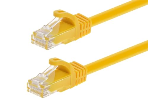 Monoprice Flexboot Cat6-Ethernet-Patchkabel, Netzwerk-Internetkabel, RJ45, 550 MHz, UTP, reiner blanker Kupferdraht, 24 AWG, 6 m, Gelb von Monoprice
