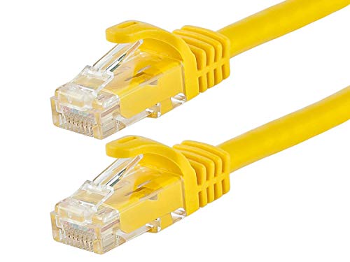 Monoprice Flexboot Cat6 Ethernet-Patchkabel – Netzwerk-Internetkabel – RJ45, verseilt, 550 MHz, UTP, reines blankes Kupferdraht, 24AWG, 0,6 m, Gelb von Monoprice