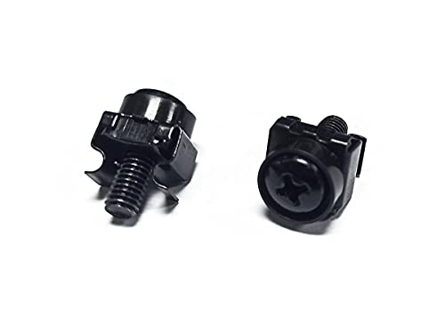 Monoprice M6 x 16 mm Server Rack Mount Cage Nuts, Screws and Washers (50 Sets) verzinkt, schwarz, für Schrank oder Server Racks mit 12/24 Universal Square Hole Rails von Monoprice