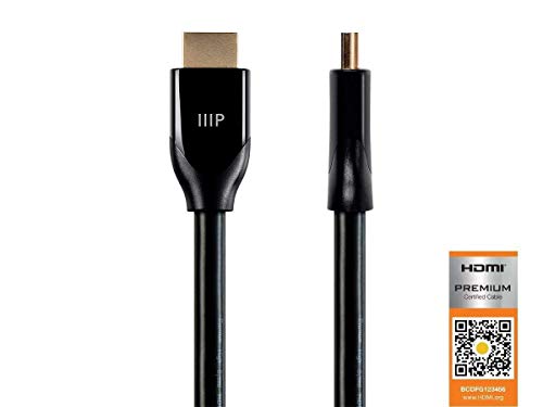 Monoprice Moonrise zertifiziertes Premium-HDMI-Kabel – Schwarz – 90 m 4K60 Hz, HDR, 18 Gbit/s, 24 AWG, YUV 4:4 (132991) von Monoprice