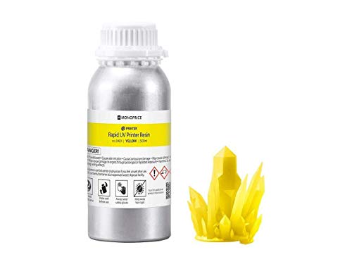 Monoprice Rapid UV 3D Druckerharz - 500ml - Gelb Kompatibel mit Allen UV- Harzdruckern DLP, Laser oder LCD von Monoprice