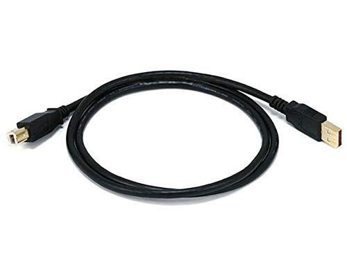 Monoprice USB-A Stecker auf USB-B Stecker 2.0 Kabel - 28/24AWG, geschirmt, vergoldet, 91 cm, Schwarz von Monoprice