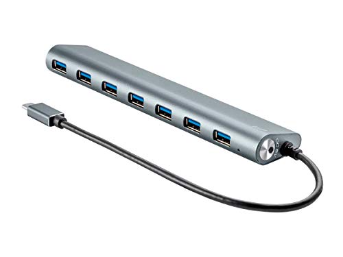 Monoprice USB-C-Hub mit 7 Anschlüssen – Aluminium, SuperSpeed-Übertragungsraten, kompatibel mit Apple MacBook, Google Chromebook und mehr von Monoprice