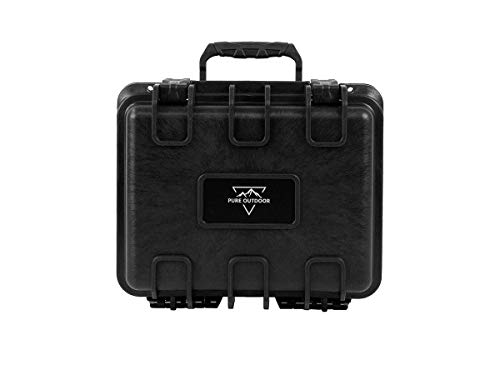 Monoprice Wetterfeste/stoßfeste Hartschalenkoffer, IP67 Level Staub- und Wasserschutz bis zu 1 Meter Tiefe mit anpassbarem Schaumstoff, 25,4 x 22,9 x 17,8 cm, 6,6 Liter, Schwarz von Monoprice