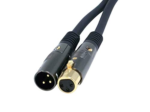 Monoprice XLR-Stecker auf XLR-Buchse, 15 m, schwarz, 16 AWG, vergoldete Kupferdrahtleiter – Premier Series von Monoprice