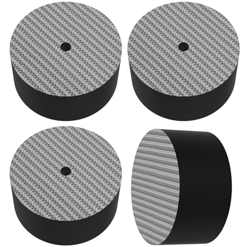 Monosaudio 4X HiFi Lautsprecher Fußpolster Stoßdämpfer Isolationsständerfüße Unterlagen Lautsprecher Unterlegscheiben Schwingungsdämpfer für Verstärker CD-Player Plattenspieler (40mm×20mm, Kohlefaser) von Monosaudio