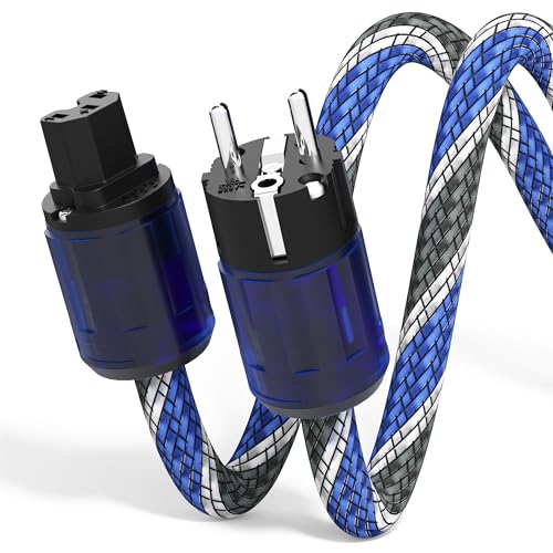Monosaudio Audiophil Stromkabel 1M Kupferabschirmung, 2 Polig HiFi Netzkabel AC OFC High End Kaltgerätekabel,16mm EU Schuko Stecker+IEC C15 Anschluss für DVD/Verstärker/Decoder/Subwoofer/AMP Monosaudio Audiophil Stromkabel 1M Kupferabschirmung, 2 Polig HiFi Netzkabel AC OFC High End Kaltgerätekabel,16mm EU Schuko Stecker+IEC C15 Anschluss für DVD/Verstärker/Decoder/Subwoofer/AMP von Monosaudio
