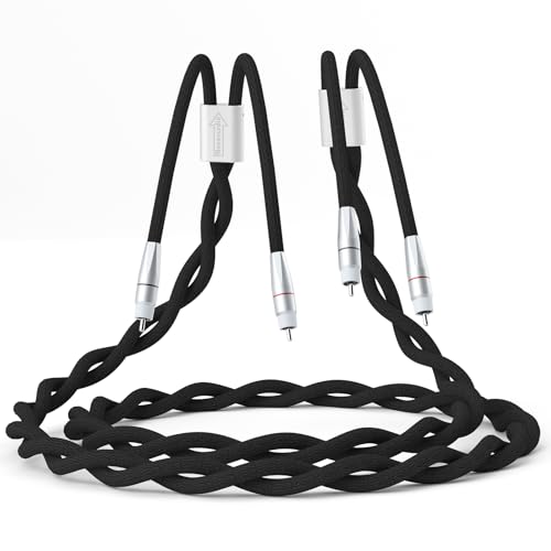 Monosaudio Audiophiles RCA-Kabel 5N OFC Reines Kupfer Verbindungskabel Kupfer Abschirmung Signal Kabel mit Rhodium-überzogenem Reinen Kupfer RCA Stecker (1M/3.3FT) von Monosaudio