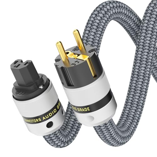 Monosaudio HiFi Netzkabel 16mm 1M/3,3FT Kupfer Abschirmung High End Kaltgerätekabel 2 polig OFC AC Audiophil Stromkabel mit EU Schuko IEC C15 Buchse Stecker für DVD/Verstärker/Decoder/Subwoofer/AMP Monosaudio HiFi Netzkabel 16mm 1M/3,3FT Kupfer Abschirmung High End Kaltgerätekabel 2 polig OFC AC Audiophil Stromkabel mit EU Schuko IEC C15 Buchse Stecker für DVD/Verstärker/Decoder/Subwoofer/AMP von Monosaudio