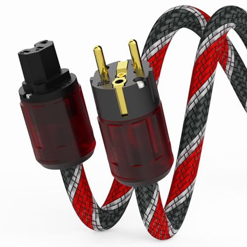 Monosaudio HiFi Netzkabel φ17mm 1M Kupfer Abschirmung High End Kaltgerätekabel 2 polig OFC AC Audiophil Stromkabel mit EU Schuko+IEC C15 Stecker für DVD/Verstärker/Decoder/Subwoofer/AMP Monosaudio HiFi Netzkabel φ17mm 1M Kupfer Abschirmung High End Kaltgerätekabel 2 polig OFC AC Audiophil Stromkabel mit EU Schuko+IEC C15 Stecker für DVD/Verstärker/Decoder/Subwoofer/AMP von Monosaudio
