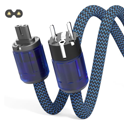 Monosaudio High End HiFi C7 Netzkabel 2M/6,6FT 2-Polig Figur 8 Audiophil Stromkabel OFC Kupfer geschirmte 12AWG Euro 8 Schuko Stecker Kaltgerätekabel für DVD/Verstärker/Decoder/Subwoofer Monosaudio High End HiFi C7 Netzkabel 2M/6,6FT 2-Polig Figur 8 Audiophil Stromkabel OFC Kupfer geschirmte 12AWG Euro 8 Schuko Stecker Kaltgerätekabel für DVD/Verstärker/Decoder/Subwoofer von Monosaudio
