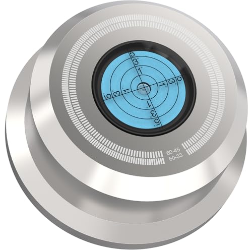 Monosaudio Schallplatte Gewicht 320G 60Hz Silber Vinyl Schallplatte Disc Stabilisator Plattenspieler Level Aluminium Vinyl Klemme Phono Gewicht LP Schallplatte Puck für Phonograph Plattenspieler von Monosaudio