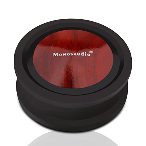 Monosaudio Schallplattenstabilisator aus Aluminiumlegierung, Schallplatten-Stabilisator, Rotes Holz, Vinyl-Klemme, HiFi, Vibrations-Reduzierer, mit weichem Bodenpolster (290 g) (schwarze Farbe 290 g) von Monosaudio