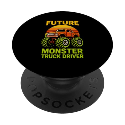 Kinder Cute Future Monster Truck Driver Jungen Geburtstagsparty PopSockets Klebender PopGrip von Monster Truck Magic - Boys and Girls Truck Apparel