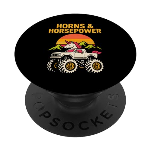 Niedliche Einhorn Monster Truck Hörner & Pferdestärken Mädchen Retro PopSockets Klebender PopGrip Niedliche Einhorn Monster Truck Hörner & Pferdestärken Mädchen Retro PopSockets Klebender PopGrip von Monster Truck Magic - Boys and Girls Truck Apparel