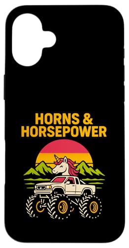 Niedliche Einhorn-Monster-Truck-Hörner & Pferdestärken Mädchen niedlich Hülle für iPhone 16 Plus Niedliche Einhorn-Monster-Truck-Hörner & Pferdestärken Mädchen niedlich Hülle für iPhone 16 Plus von Monster Truck Magic - Boys and Girls Truck Apparel