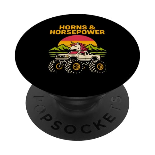 Niedliche Einhorn-Monster-Truck-Hörner & Pferdestärken Mädchen niedlich PopSockets Klebender PopGrip Niedliche Einhorn-Monster-Truck-Hörner & Pferdestärken Mädchen niedlich PopSockets Klebender PopGrip von Monster Truck Magic - Boys and Girls Truck Apparel