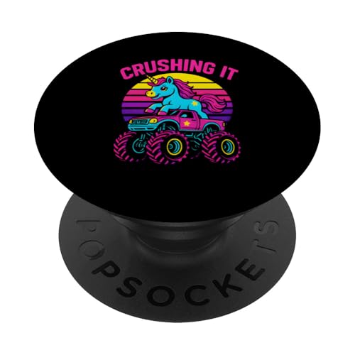 Niedlicher Einhorn-Monster-Truck, Crushing It Kindergeburtstagsparty PopSockets Klebender PopGrip von Monster Truck Magic - Boys and Girls Truck Apparel