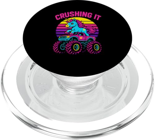 Niedlicher Einhorn-Monster-Truck, Crushing It Kindergeburtstagsparty PopSockets PopGrip für MagSafe Niedlicher Einhorn-Monster-Truck, Crushing It Kindergeburtstagsparty PopSockets PopGrip für MagSafe von Monster Truck Magic - Boys and Girls Truck Apparel